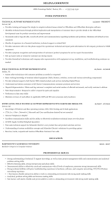 technical support representative resume