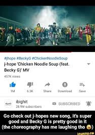 Bts j hope chicken noodle soup feat becky g кириллизация перевод на русский.mp3. Jhope Beckyg Chickennoodlesoup J Hope Chicken Noodle Soup Feat W Becky G Mv 457k Views Go Check Outj Hopes New Song It S Super Good And Becky G Is Pret Chicken Noodle Chicken Noodle