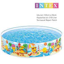 Kolam renang bayi dengan gambar yang lucu. Kolam Renang Anak Intex Tanpa Pompa Snapset Pool 58477 Terbaru Agustus 2021 Harga Murah Kualitas Terjamin Blibli