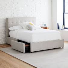 Besides, the tall twin sonoma platform bed comes with sturdy drawers with solid wood sides glide on metal. Grid Tufted Storage Bed