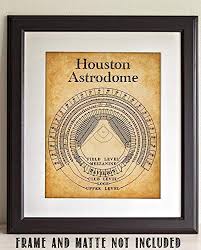 Houston Astrodome Stadium Seating Chart 11x14 Unframed Art Print Great Sports Bar Decor And Gift Under 15 For Baseball Fans