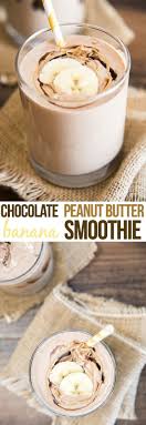 Chocolate Peanut Butter Banana Smoothie This Easy Smoothie Is The Perfect Creamy Smoothie Fo Nourriture Banane Beurre De Cacahuete