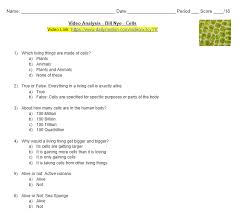 Cells worksheet provides questions for students to answer during the movie / film | bill nye explores cells and cell function. Video Analysis Bill Nye Cells Ms Ls1 Google Form And Doc Madebyteachers