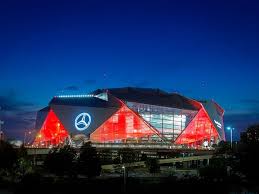 It S Game Day That Means Tonight The U S Will Have Its Eyes On Atlanta S Mercedes Benz Stadium And What A Beautifu Nfl Stadiums Cowboys Stadium Travel Facts