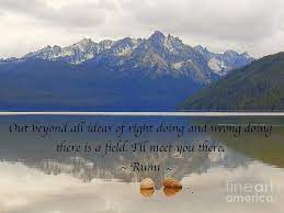 Rumi Out Beyond Ideas Of Wrongdoing And Rightdoing Rumi Quotes Art Print Mixed Media By Art Sandi