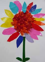 Nous vous fournirons des fleurs qui incluent déjà des carrés de scotch de montage. Fleurs Ecole Maternelle