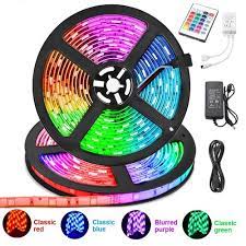 16.4ft rgb led lights strip with 44 keys ir remote and 12v power supply, flexible color changing 5050 300 leds tape lights for bedroom, home, kitchen light color: Rgb Remote Control Led Strip Light 16 Colors Changing Waterproof 5 Meter Tri Color Led Rgb Light Emitting Diode Red Green Blue Led Tri Color Light Emitting Diode Tri Colour Led Ozone Enterprises Nagpur