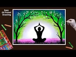 International Yoga Day Drawing With Oil Pastels For Beginners Yoga Day Drawing Step By Step Youtube Oil Pastel Oil Pastel Art Oil Pastel Drawings