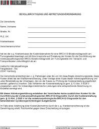 Muster abtretungserklärung bei versicherungsschäden vordruck download für dachdecker zimmerer und spengler handwerker abrtittserklärung. Checkliste Zur Beauftragung Einer Brca1 2 Mutationsanalyse Bei Gesetzlich Krankenversicherten Patientinnen Pdf Free Download