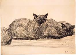 Alejandra Cowes Theophile Alexandre Steinlen Two Cats Katze Malen Katzen Kunst Illustration Katze