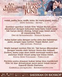 Film ini mengisahkan kegalauan seorang sarwono yang merupakan asli orang jawa. Hujan Bulan Juni Hujanbulanjuni Twitter