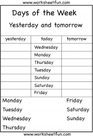 Days Of The Week Yesterday And Tomorrow 6 Worksheets Free Kindergarten Worksheets Homeschool Worksheets Kindergarten Worksheets