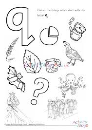 Letters, letters to color, coloring letters, color by letter, color by letters. Start With The Letter Q Colouring Page