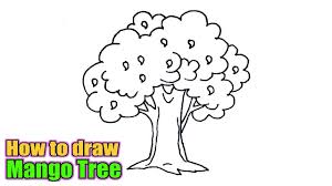 How To Draw A Mango Tree Sketch Of Mango Tree Easy Step By Step Tree Sketches Mango Tree Tree Drawing