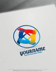 Free Online Hands Logo Maker Synergy Logo Design Template Logo Design Template Hand Logo Logo Design