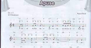 Lirik Lagu Apuse Beserta Not Angka