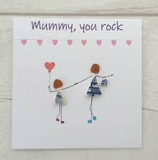 Birthday Greeting Card For Mother From Daughter Birthday Pebble Art Card For Mummy You Rock Mothers Day Card From Daughter Diy Cards For Mother S Day Unique Handmade Cards Happy Mother S Day Card