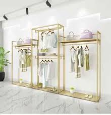 Black And Gold Clothes Rail Gold Clothing Store Display Rack Style Double Layer Clothes Rack Men S And Women S Clothing Store Decoration Design High Loja De Roupa Interior De Loja De Roupas Vestuario