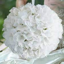 4 Pack 7 White Silk Hydrangea Kissing Flower Balls Silk Hydrangeas Flower Ball Silk Roses
