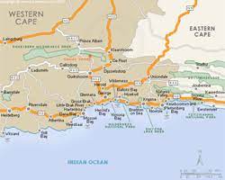 A route map of the detour to oudtshoorn on the garden route road trip. Garden Route Maps