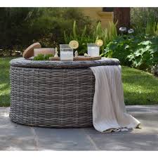 White wicker coffee table for pickup only. Vallauris Wicker Outdoor Storage Coffee Table Gray Adore Decor Target