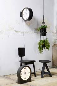 the headstation and ageless clock with the craftman stool the roost chair and the herba plant hanger by bepurehome bepurehome clo klok plantenhanger meubels