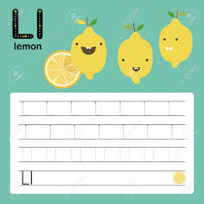 Tracing the letter l worksheet. Alphabet Tracing Worksheet For Preschool And Kindergarten To Improve Basic Writing Skills Letter L Lemon Vector Illustration Royalty Free Cliparts Vectors And Stock Illustration Image 140632705