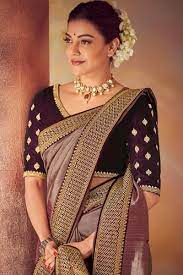Beautiful Kajal In 2021 South Silk Sarees Purple Weave Saree
