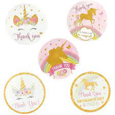 Contoh undangan ulang tahun cdr terbaru 2021. 40 Pcs Tema Dekorasi Pesta Pemasok Unicorn Terima Kasih Pesta Ulang Tahun Lingkaran Bulat Stiker Label Partai Dekorasi Diy Aliexpress