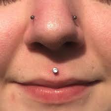 Fresh Philtrum And Fresh Double High Nostril Piercings On Bby Cakesss This Was My First Time Ever Performin High Nostril Piercing Professional Body Piercings
