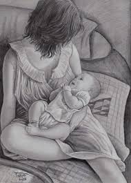 Pin By Abass Alsahaf On Hey Mother And Child Drawing Portrait Drawing Mother Art