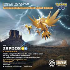 Legendslima Zapdos El Pokemon Electrico Ya Se Facebook