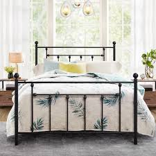 Unboxing of walmart.com mattress and bed frame cost of both items together $170. Antique Queen Size Bed Frame Platform Bed With Victorian Iron Headboard Slats Support Walmart Com Walmart Com