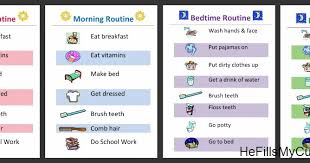 he fills my cup free printable morning bedtime routine