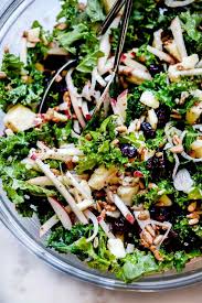 Kale Salad With Cranberries Apples And Cheddar Cheese Foodiecrush Com Kale Salad Healthy Easy Dressing Reci Kale Salad Kale Salad Recipes Kale Recipes