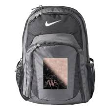 Black And Rose Gold Nike Backpack Elegant Faux Rose Gold Confetti Black Marble Image Backpack Zazzle Com Nike Backpack Grey Backpacks White Backpack