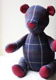 Adorable Teddy Bear Made From A Flannel Shirt Link To The Pattern On Purl Bee Stuffed Animal Patterns Diy Teddy Bear Teddy Bear Pattern