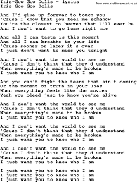 Pin By Jamie Mckay On Wonderful Words Music Quotes Lyrics Cool Lyrics Iris Lyrics
