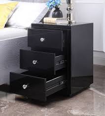Bamboo nightstand stackable side table end table bedside tables for living roombedroomnursery roomlaundry roomstudy room, set of 2,black. Vegas Black Mirrored Bedside Table Black Glass Nightstand