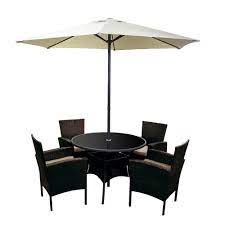 Based in the south west, we have years of experience in bringing style and elegance to gardens throughout the uk. Venice 6 Piece Rattan Patio Set With Parasol Tj Hughes