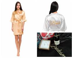 Bridesmaid Proposal Gifts Satin Robes Bachelorette Party Dressing Gowns Personalized Bathrobes Wedding Morning Bridal Outfit Bridal Outfits Morning Wedding Bridesmaid