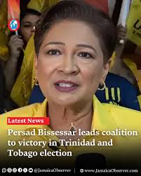 The leader of the main Opposition United National Congress (UNC), Kamla  Persad Bissessar, claimed victory in the general election after the ruling  People's National Party (PNM) was swept aside