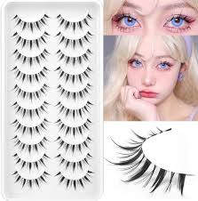 Amazon.com: Manga Lashes Natural Look Anime False Eyelashes Individual  Wispy Korean Makeup Eye Lashes Clusters 10 Pairs Asian Chinese Japanese  Fake Eyelashes Pack by Geeneiya : Beauty & Personal Care