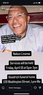 Once again it is my duty to be the barer of sad tidings! The Yawkey League  Family extends its sincere sympathy and prayers to the family and friends  of Nelson Linares. Nelson