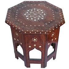 Anglo Indian Octagonal Tabouret Side Table With Bone Inlay Carved Furniture Antique Side Table Unique End Tables