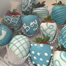 Chocolate Covered Strawberries For Boy Baby Shower Baby Shower Desserts Boy Baby Shower Snacks Baby Shower Cakes For Boys