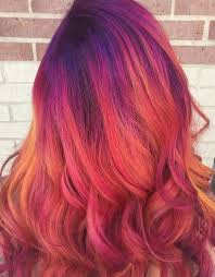 Love This Mix Of Colors Dyedhair Hairdye Magenta Hair Sunset Hair Hair Styles