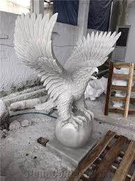 36l x 40w x 63h. Hand Carved Eagle Stone Sculpture Carving Stone Marble Statue From Viet Nam Stonecontact Com