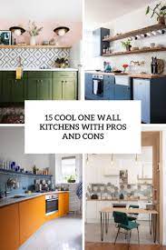 And, even though one wall kitchen layout follows a straight run, there are multiple ways in which you can situate your kitchen appliances and accessories, even a kitchen island. 25 Cool One Wall Kitchens With Pros And Cons Shelterness