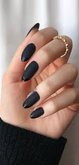 Matte black and glossy black nails. Stylish Black Nail Art Designs To Keep Your Style On Track Matte Black With Glossy Black French Tip